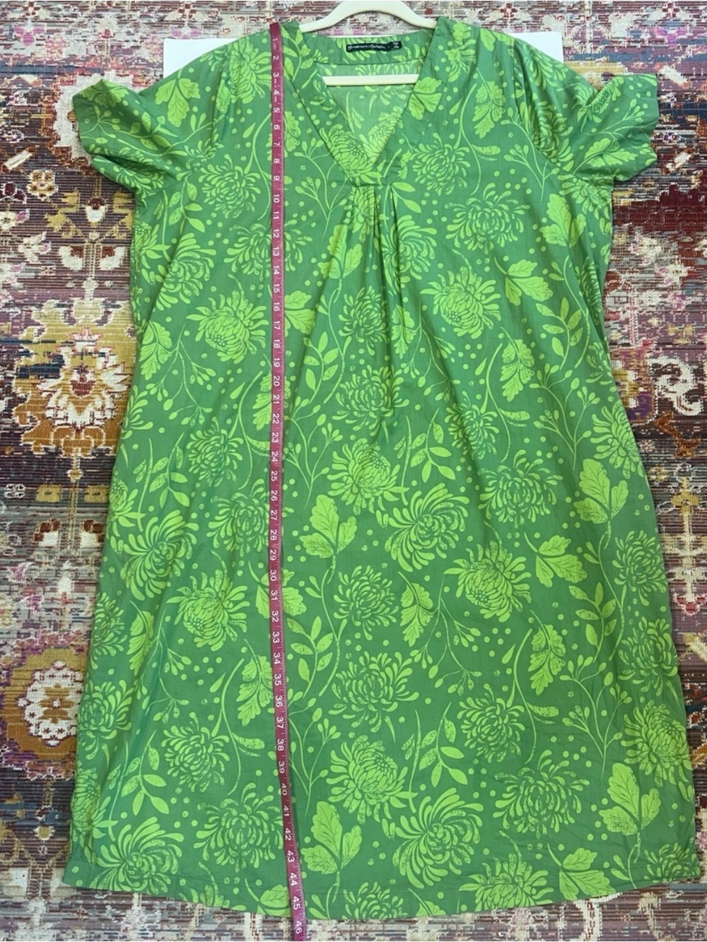 Gudrun Sjoden ORGANIC Green Floral Midi Dress - Picture 8 of 8